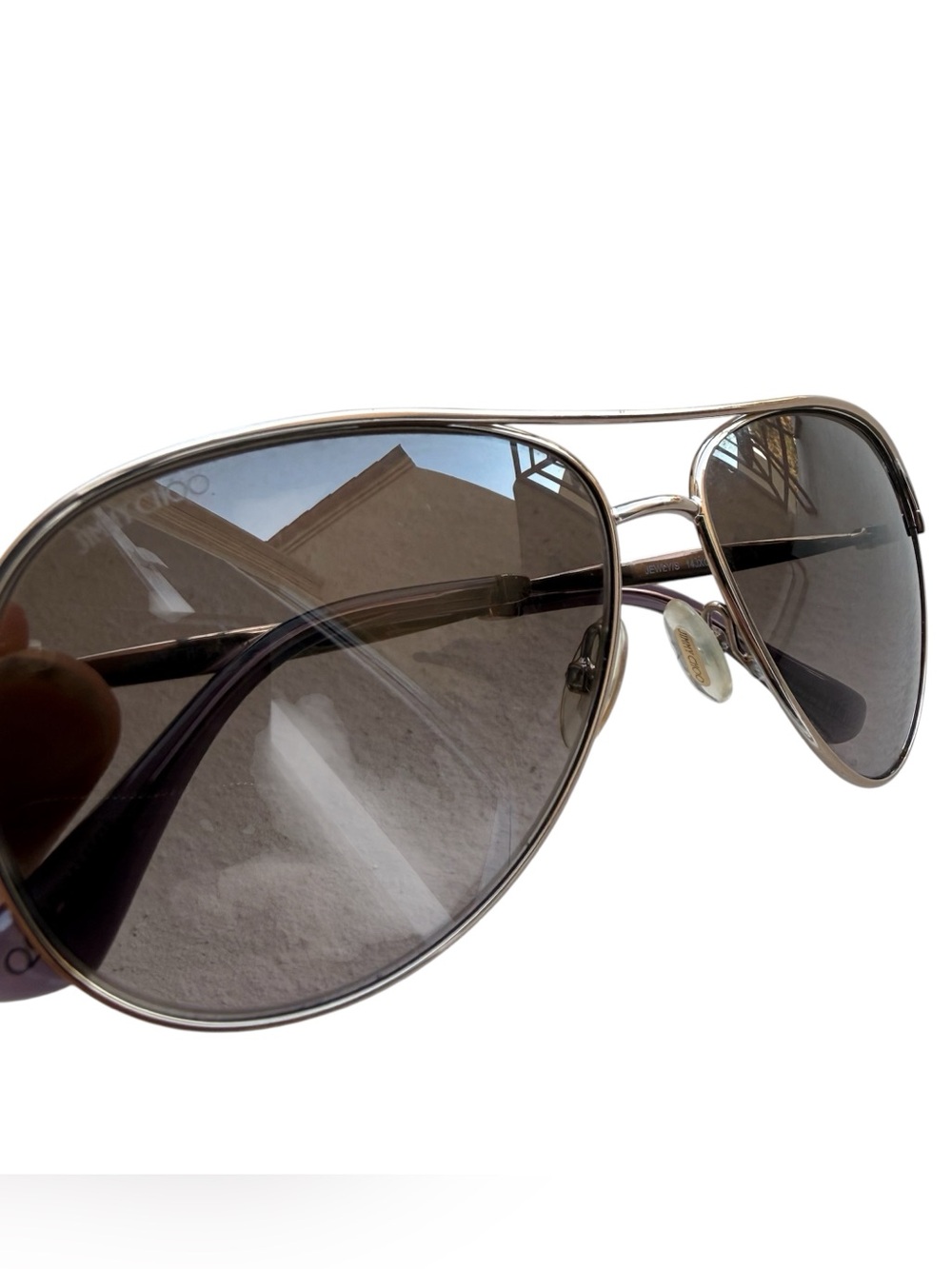 Jimmy Choo aviator sunglasses gold/amber
